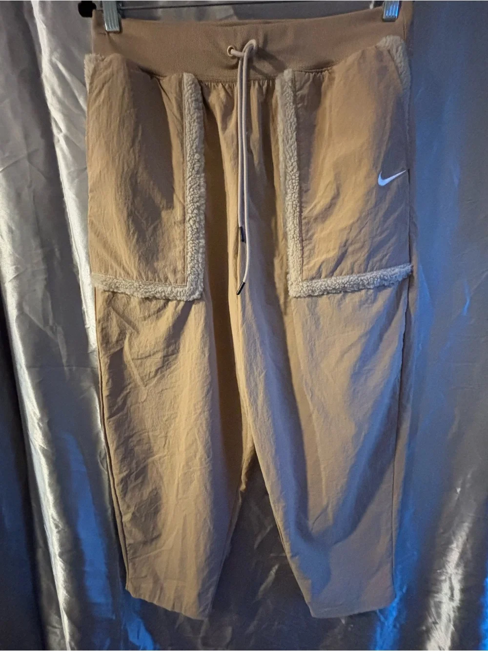 Retro Men's Tan Drawstring Cargo Sweatpants - Nike Size Large